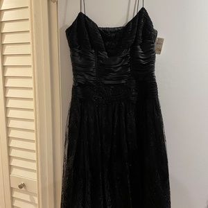 NWT, Black Carmen Marc Valvo cocktail dress.  Size 4.